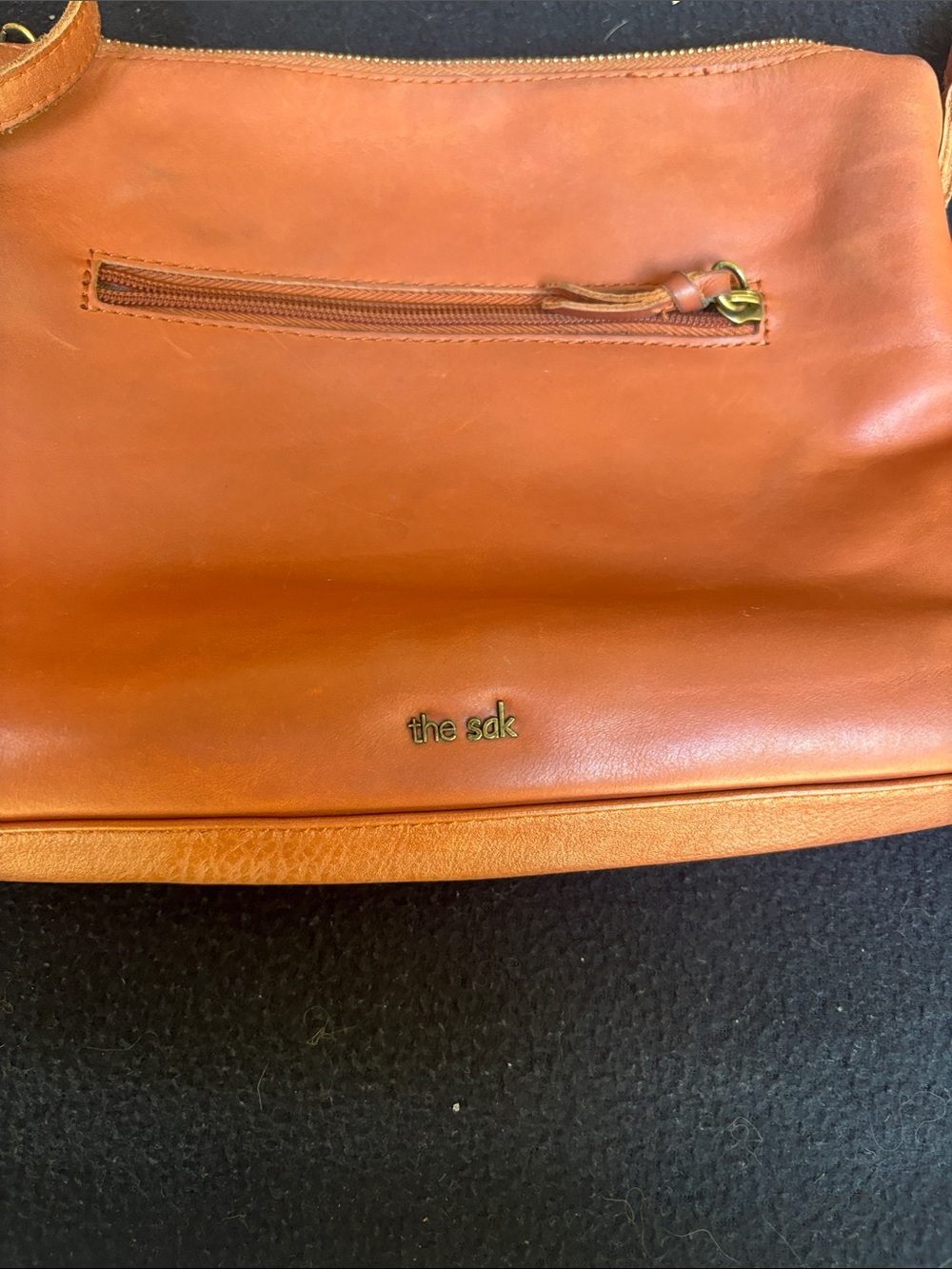 The Sak Cognac Leather Crossbody Shoulder Bag